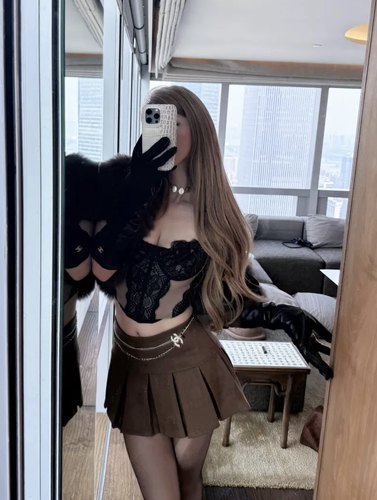 GGQSDZ【涉谷小野猫】秋冬新品百搭显瘦性感蕾丝鱼骨吊带内搭背心