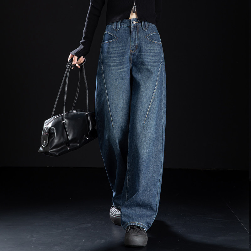 复古蓝色加绒牛仔裤女2025新款冬季加厚镰刀裤小个子梨形身材裤子,女装/女士精品,牛仔裤,淘宝优惠券,粉丝福利购,淘宝优惠卷