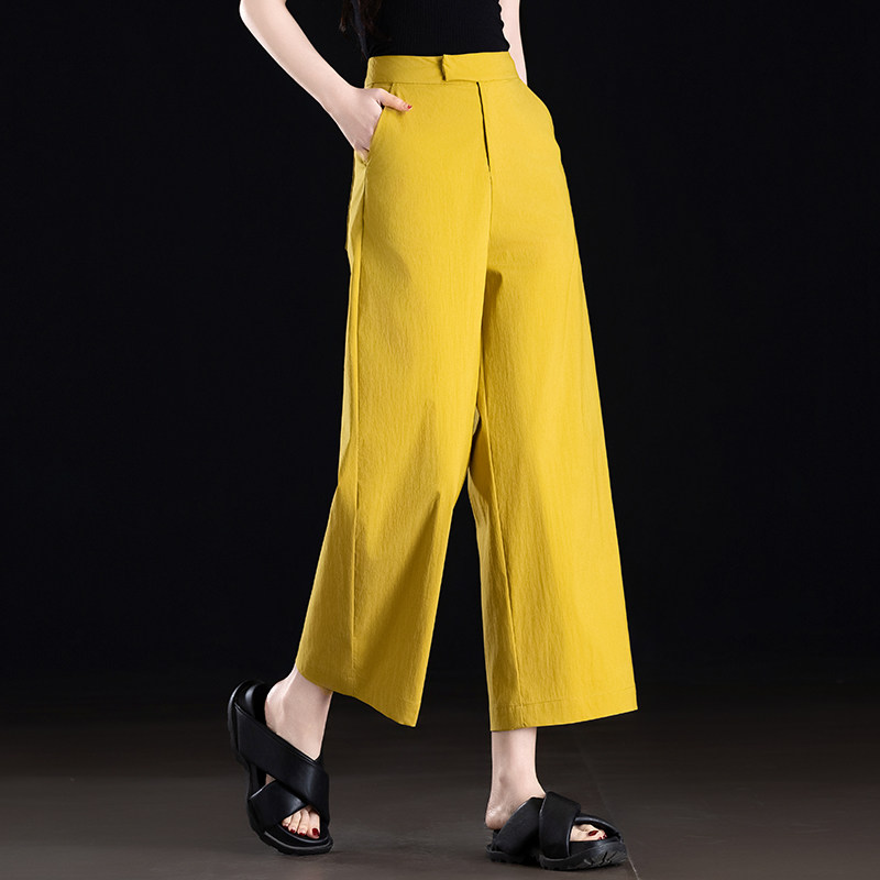 多巴胺黄色裤子女2026新款夏季薄款阔腿裤小个子八分裤直筒九分裤,女装/女士精品,休闲裤,淘宝优惠券,粉丝福利购,淘宝优惠卷