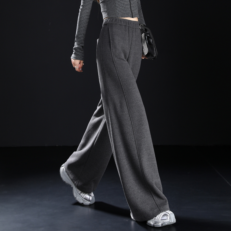 加厚毛呢阔腿裤冬季糯米裤子女