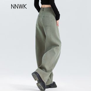 灰绿色弯刀裤 秋季 女版 型超好看 子小个子 女士牛仔裤 裤 女2025新款