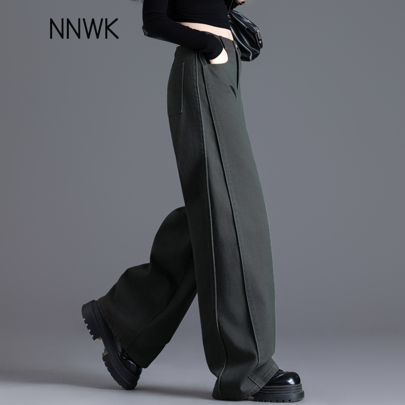 女士牛仔裤女2025新款直筒阔腿裤