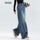 女2026新款 直筒裤 版 子宽松深蓝色女士春秋季 型超好看裤 阔腿牛仔裤