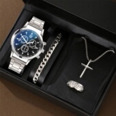 男款 简约帅气手表网红奢华银色石英表圣诞情人节礼物原装 高配腕表