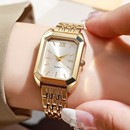 妈妈元 旦节礼物欧美气质方形腕表防水不掉色钢带石英表高颜值轻奢