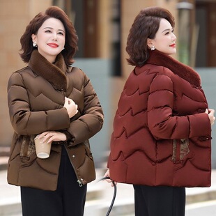 冬季短款保暖棉袄2026新款冬天棉服女洋气宽松中老年妈妈棉衣外套
