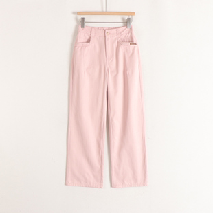 【言】高腰直筒简约百搭休闲长裤女裤26春装新款品牌折扣店撤柜