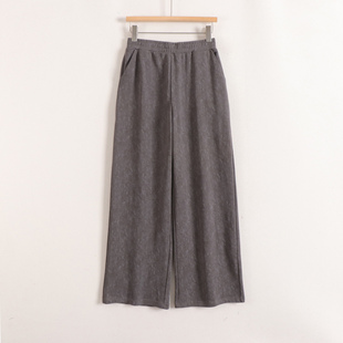 加系列斑点晕染松紧高腰直筒微阔休闲潮搭减龄长裤女26春装新款