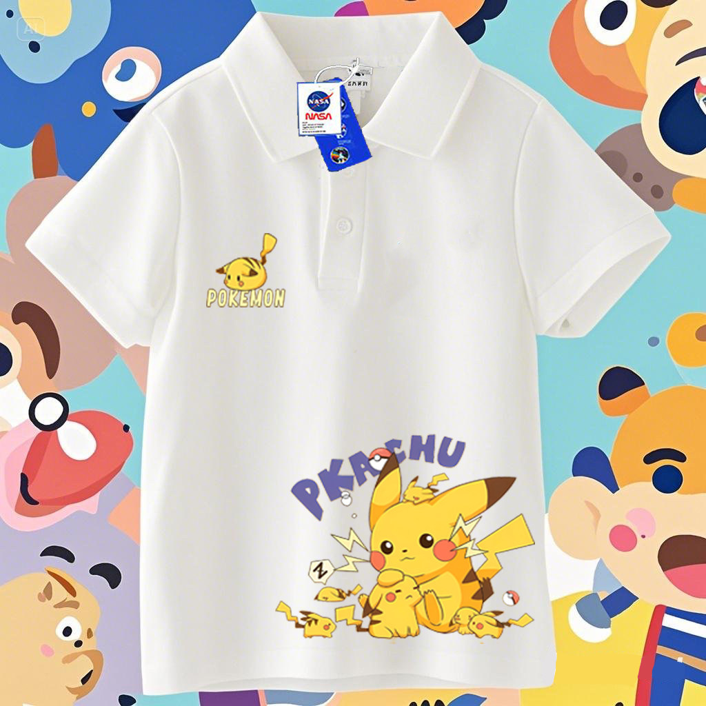 NASA联名皮卡丘男童纯棉POLO衫短袖夏季翻领卡通帅气中大儿童上衣,童装/婴儿装/亲子装,儿童POLO衫,淘宝优惠券,粉丝福利购,淘宝优惠卷