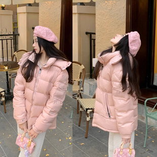 25秋冬新 赵露思同款m家魔王蒙口羽绒服女短款宽松加厚白鹅绒外套