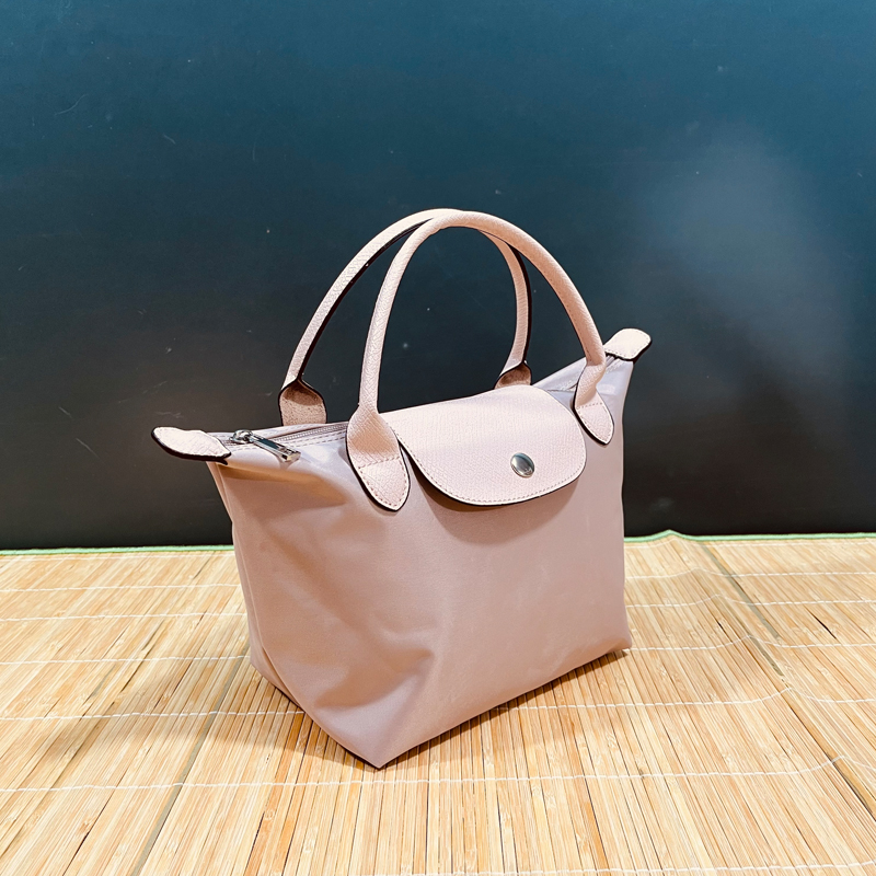 法式华龙香小号短柄手提尼龙饺子包女大容量可折叠百搭轻便托特包