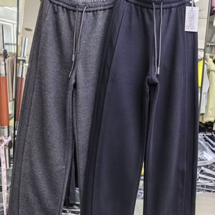 霞0.9 新松紧腰抽绳宽松显瘦百搭弯刀裤 加绒加厚阔腿休闲裤 女冬季