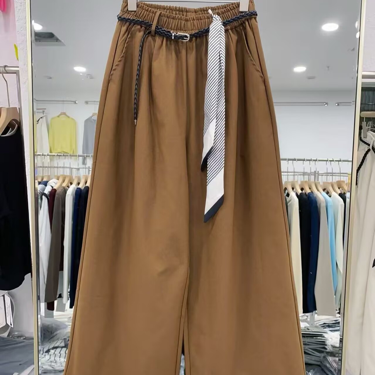 阔腿休闲裤直筒裤高腰