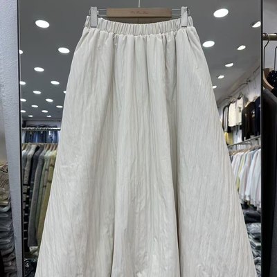 压褶半身裙花苞裙高腰