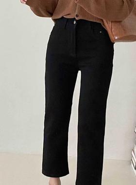 牛仔弹性九分裤女春季新款韩版高腰修身显瘦百搭休闲烟管裤旺0.55