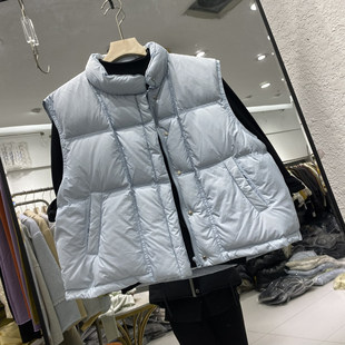 立领羽绒马甲女秋冬新款 百搭宽松休闲轻薄保暖背心坎肩叠穿红0.3