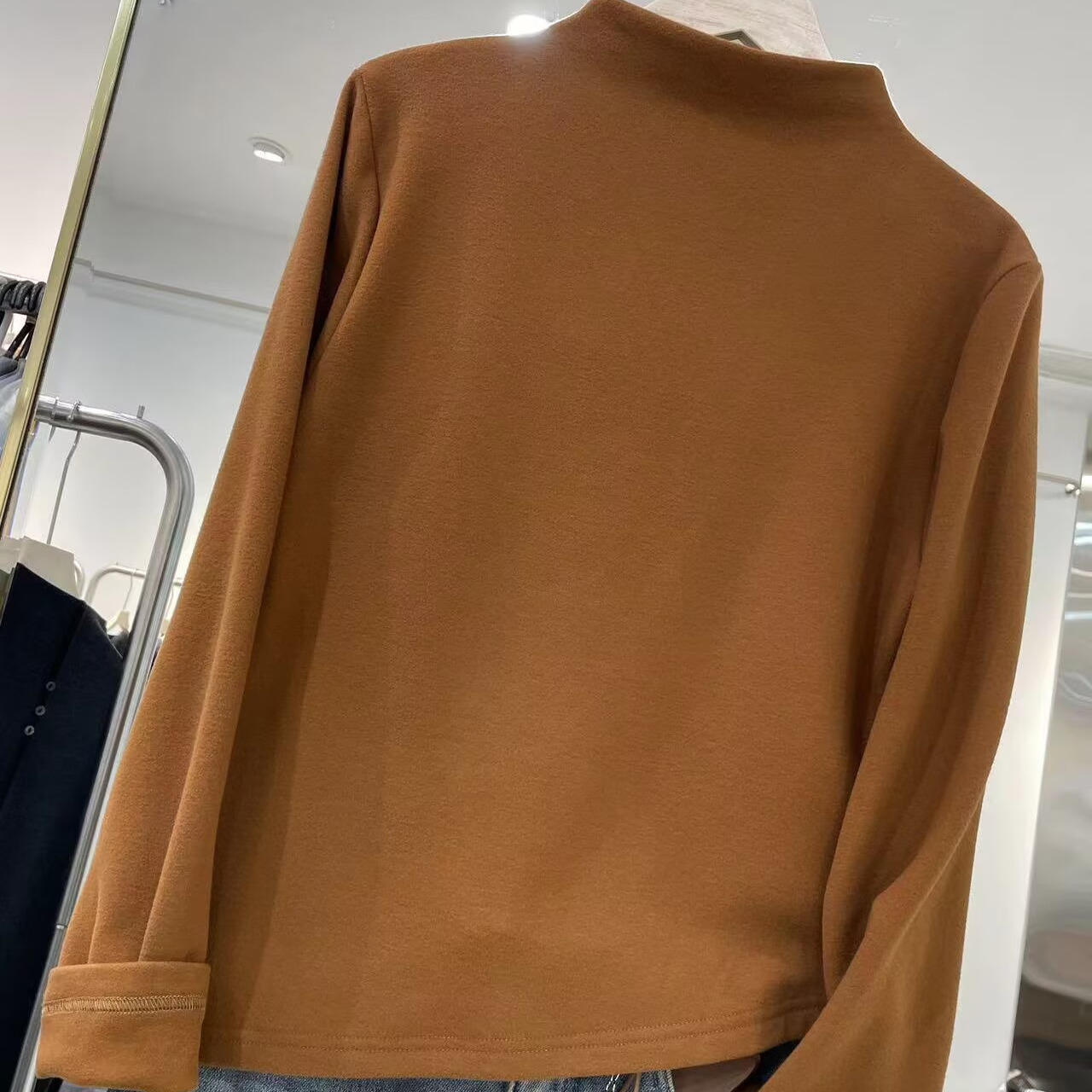 德绒半高领长袖T恤女冬季新款宽松显瘦百搭休闲保暖打底衫顶0.29