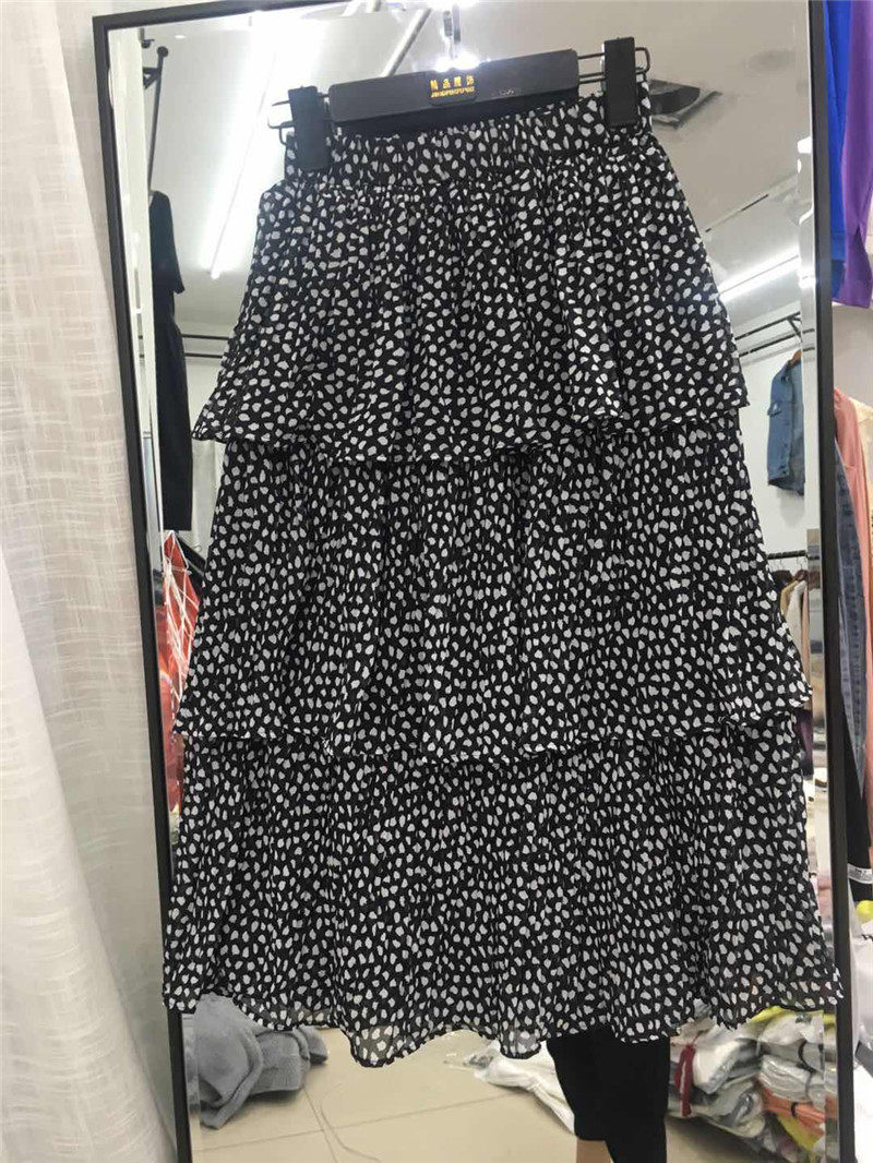 Q6雪纺半身裙女夏季新高腰松紧中长款蛋糕裙碎花显瘦百褶A字裙0.3|msdalam kategori Butik wanita / wanita, skirt - dari Buy2taobao.com untuk memberikan perkhidmatan ejen Taobao profesional membeli