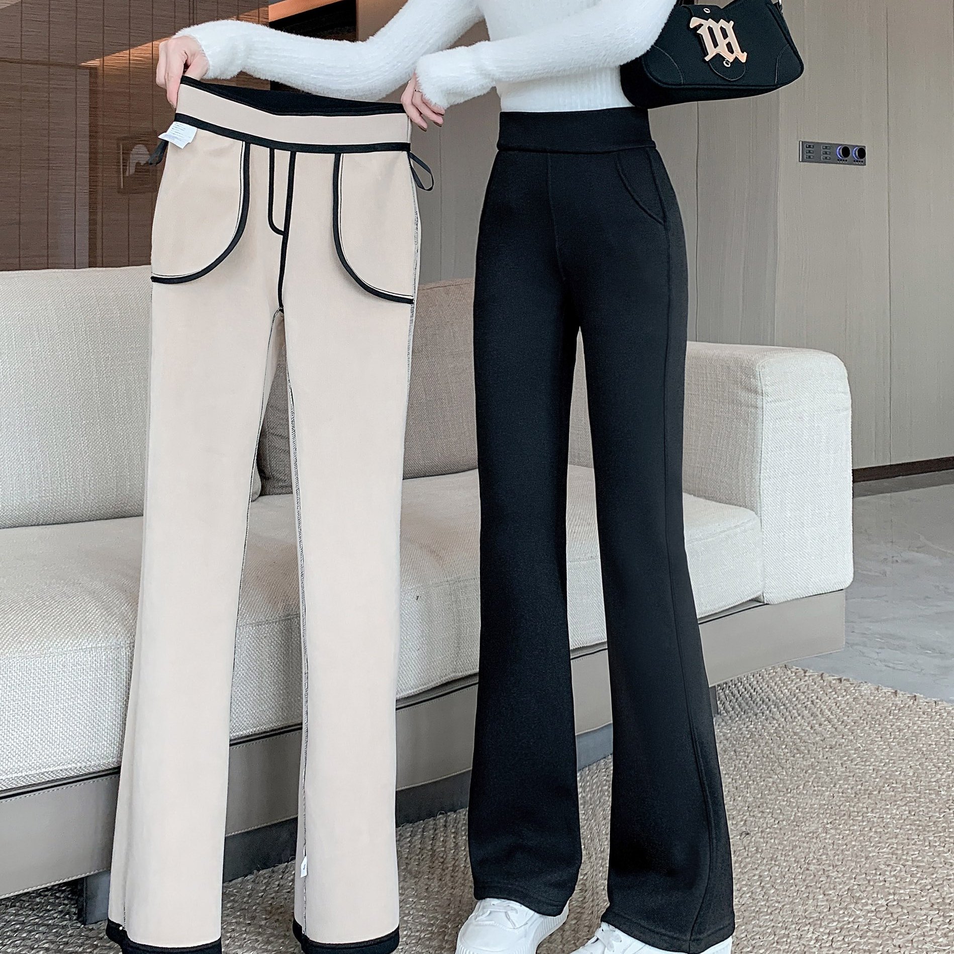 加绒加厚微喇裤修身显瘦