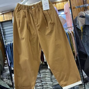 卷边九分裤女夏季新款高腰松紧宽松显瘦百搭休闲哈伦裤旺0.49