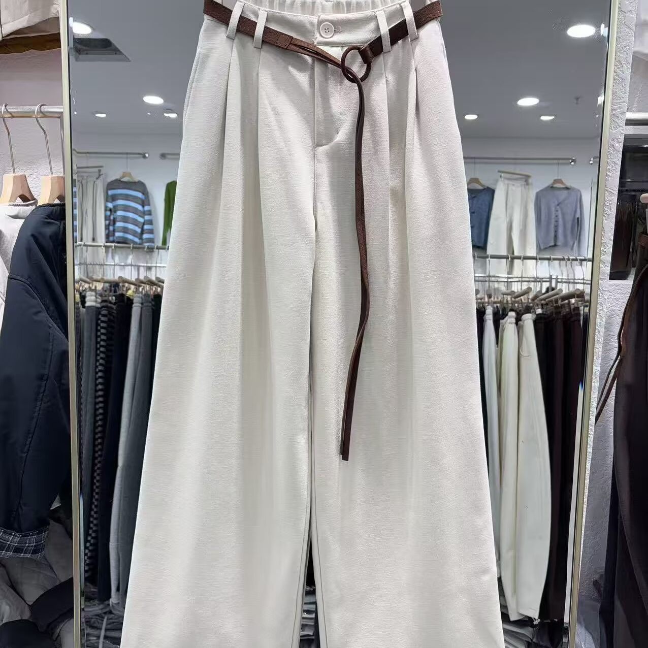 加绒加厚阔腿裤女冬季新款高腰半松紧宽松百搭休闲直筒裤焕1.1,女装/女士精品,休闲裤,淘宝优惠券,粉丝福利购,淘宝优惠卷