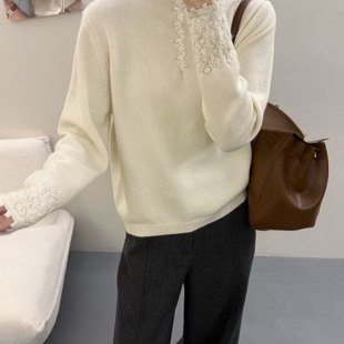 特0.45 宽松显瘦百搭休闲针织打底衫 半高领套头毛衣女冬季 新款