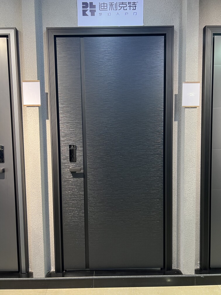 超甲级锌合金钢板黑色防盗门入户门子母门别墅大门安全门智能锁门