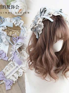 洛丽塔发饰原创手作追忆似水年华田园SPPH风发箍Lolita蝴蝶结头饰
