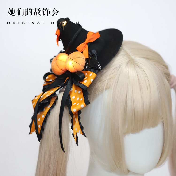 小礼帽发夹万圣节暗黑