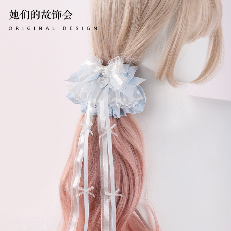 原创Lolita手作小物蕾丝裙摆发夹女蝴蝶结爱心飘带边夹双马尾对夹,饰品/流行首饰/时尚饰品新,发饰,淘宝优惠券,粉丝福利购,淘宝优惠卷