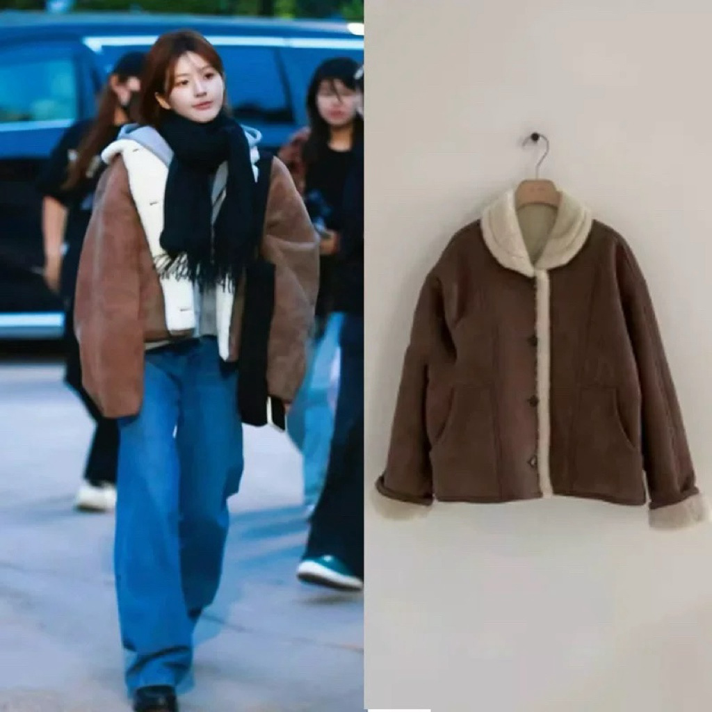 衫韵颗粒毛环保皮草赵露思同款皮毛一体2024冬季新款韩版宽松外套