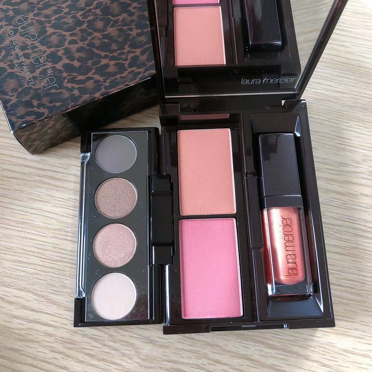 现货 美国专柜 Laura Mercier 眼影腮红唇蜜一体盒便携 持久妆效