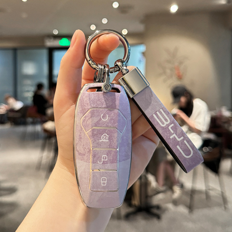 适用比亚迪海豚TPU全包钥匙套大理石纹汉海鸥元秦PLUS保护壳包扣