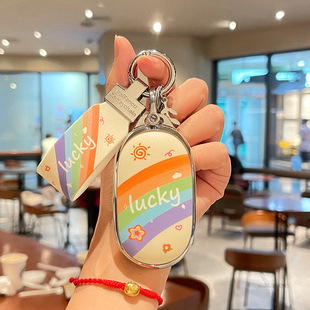 专用23款 ec6全包TPU保护壳包扣 蔚来es6钥匙套彩虹卡通图案et5t