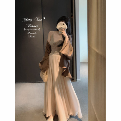 城南边儿早春雪纺半身裙大摆裙