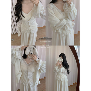 【现货】城南边儿11.9复活精美内搭植绒蕾丝喇叭袖小裙摆弹力上衣