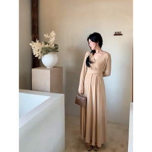 城南边儿1.23承包年底女神系连衣裙升级版绑带连衣裙抓毛秋冬长裙