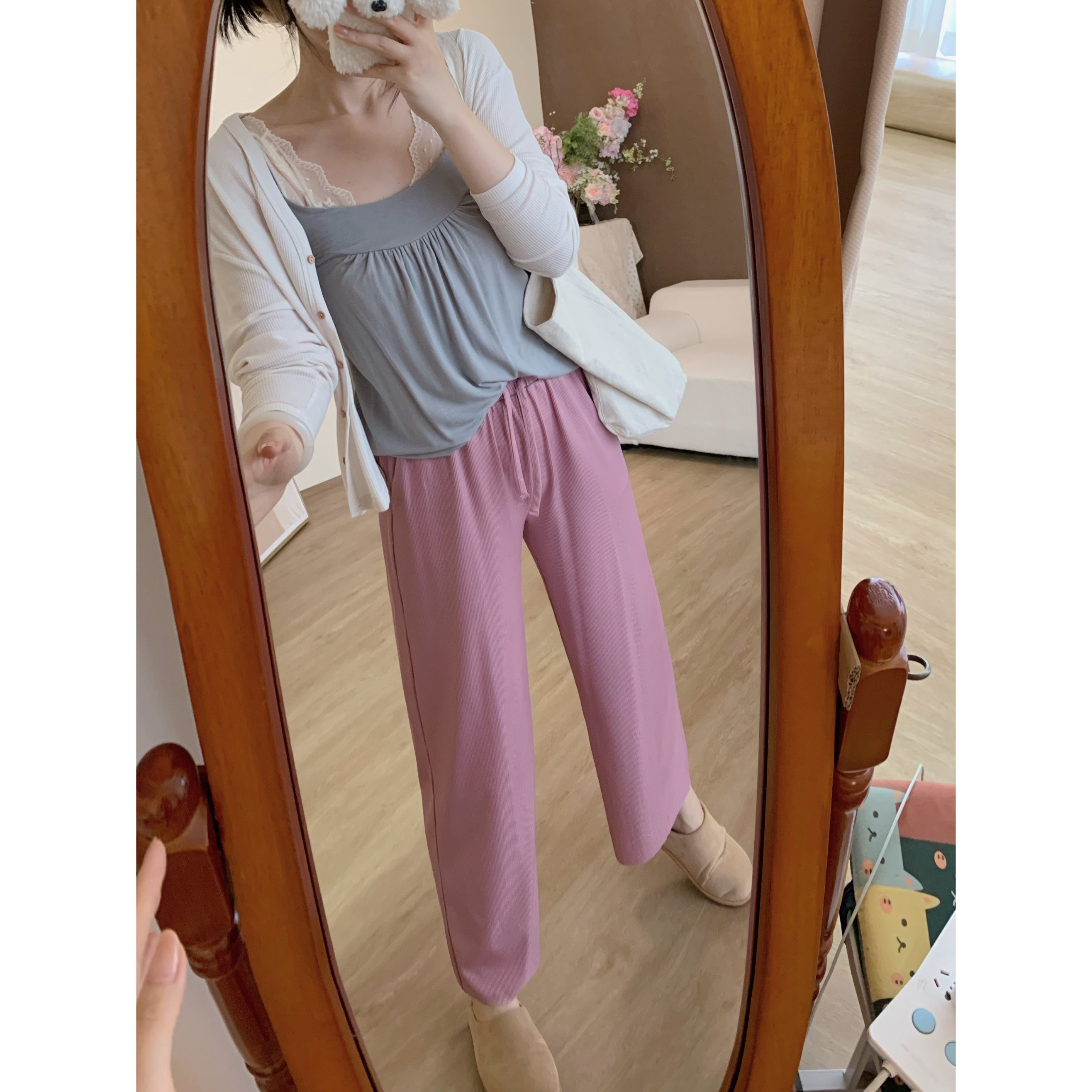 城南边儿松紧腰坑条8.20凉凉裤