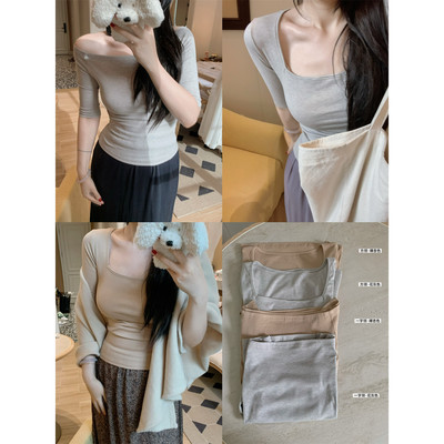 城南边儿8.10好穿到心坎里的T~优可丝面料大家喜欢的一字领和方领