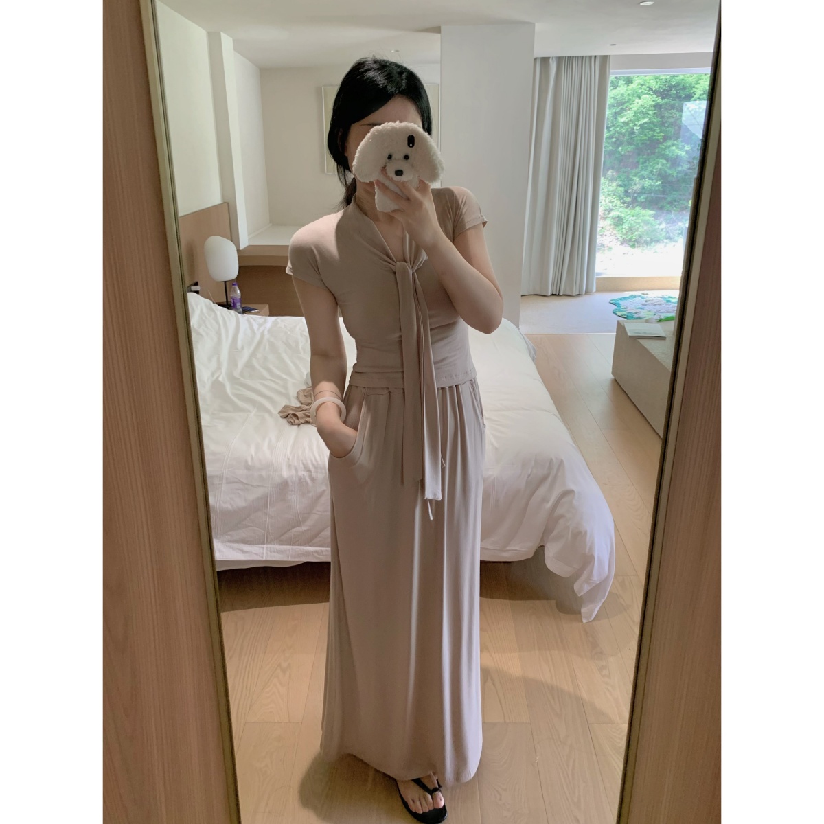 气质美女感通勤两件套短袖+开衫