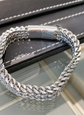 CELIE KALIRA小众设计双排龙骨手环男女潮人原创双层古巴手链