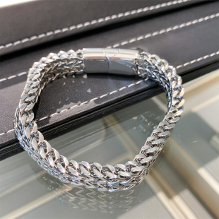 KALIRA小众设计双排龙骨手环男女潮人原创双层古巴手链 CELIE