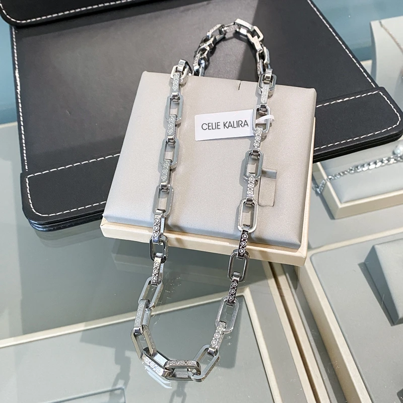 大气方形竹节男女项链