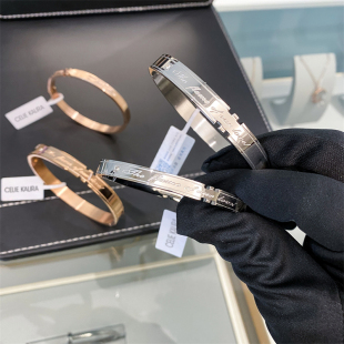 KALIRA简约英文刻字镶钻情侣手镯小众男女生手环节日礼物 CELIE