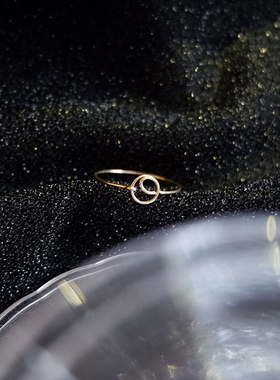 手作月亮光面戒指叠戴日常