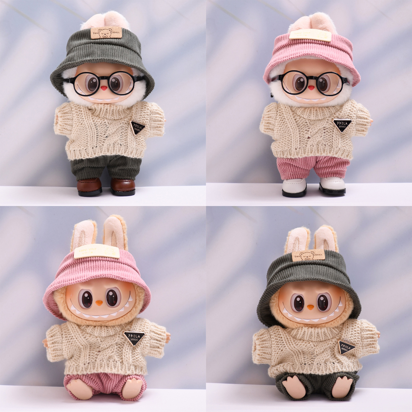 手作娃衣17cm吊卡可乐坐坐派对一二三代挂件labubu衣服拉布布着替