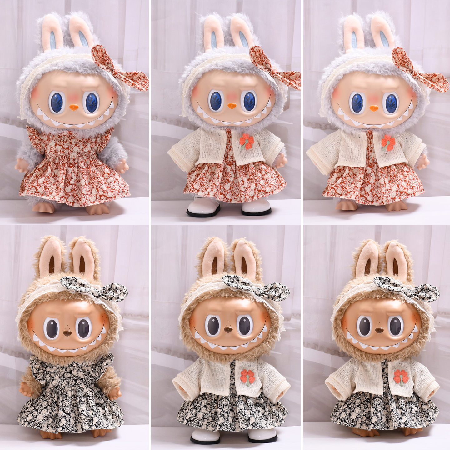 labubu娃衣37cm拉布布time to chill着替Labubu衣服发箍裙子套装