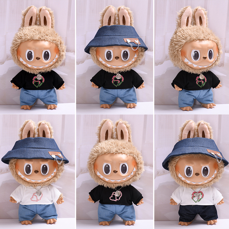 labubu衣服37cm拉布布公仔time to chill套装Labubu娃衣换装着替