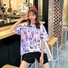 Real shooting summer new collar short sleeve shirt