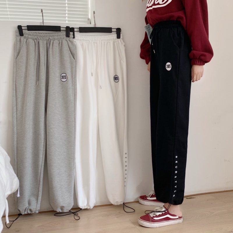 Real shooting of spring and autumn women's sports pants, Harlem pants and casual pants